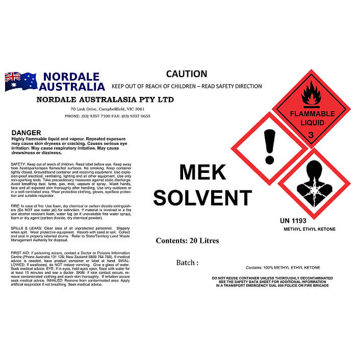 Nordale MEK Solvent - Methyl Ethyl Ketone